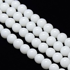 Opaque Solid Color Crystal Glass Round Beads Strands&nbsp;EGLA-F037-8mm-E01