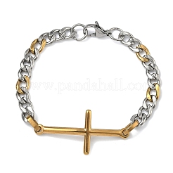 201 Stainless Steel Cross Link Bracelets&nbsp;BJEW-G785-01GP