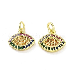 Brass Micro Pave Colorful Cubic Zirconia Charms&nbsp;KK-E068-VF081