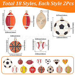 36Pcs 18 Styles Alloy Enamel Pendants & Rhinestone Pendant Sets&nbsp;ENAM-BM0001-32