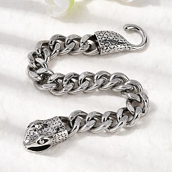 304 Stainless Steel Cuban Link Chains Bracelets for Unisex&nbsp;BJEW-A092-03P