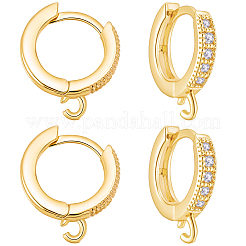 12Pcs Brass Huggie Hoop Earring Findings&nbsp;KK-CN0003-37