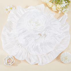 Polyester Satin Chiffon Wavy Lace&nbsp;OCOR-WH0082-147B
