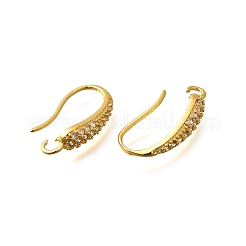 Brass Cubic Zirconia Earring Hooks&nbsp;KK-R217-19G