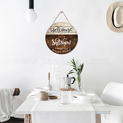 Wooden Hanging Plate&nbsp;HJEW-WH0027-002