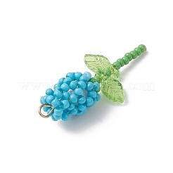 Glass Seed Beaded Rose Pendants&nbsp;PALLOY-MZ00959-06