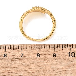 Brass Micro Pave Cubic Zirconia Cuff Open Rings for Women&nbsp;RJEW-F217-01G