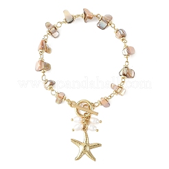Summer Beach 304 Stainless Steel Starfish Charm OT Bracelets&nbsp;BJEW-JB14373-01