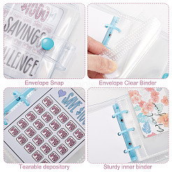 3-Ring 4 Inch PVC Mini Binder Savings Challenge&nbsp;DIY-WH0430-204C
