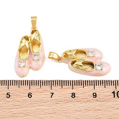 Brass Micro Pave Clear Cubic Zirconia Pendants&nbsp;CU-CBA9AB3-03G-02