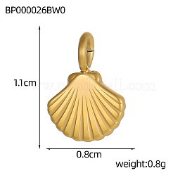 Shell Shape Charms 304 Stainless Steel Pendants&nbsp;STAS-OY004-32G