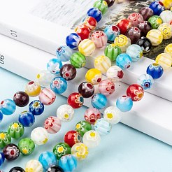 Round Handmade Millefiori Glass Beads Strands&nbsp;LK-R004-82