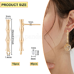 16Pcs Brass Stud Earring Findings&nbsp;KK-BC0008-65