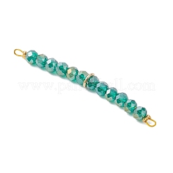8Pcs 8 Colors Glass Faceted Rondelle Beaded Connector Charms&nbsp;PALLOY-JF04761
