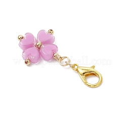 Clover Acrylic & Brass Pendant Decorations&nbsp;HJEW-JM03652-01