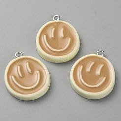 Opaque Resin Enamel Pendants&nbsp;RESI-WH0036-20I