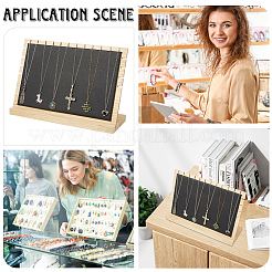 Bamboo Slant Back Necklace Organizer Display Stands&nbsp;NDIS-WH20004-01B