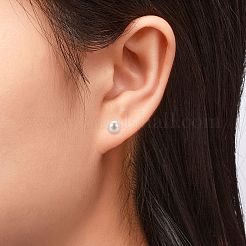 Anti-Tarnish Pearl Ball Stud Earrings&nbsp;EJEW-Q701-01B