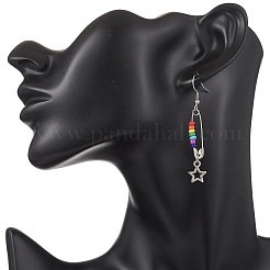 Chakra Glass Beads Dangle Earrings & Necklaces Sets&nbsp;SJEW-JS01364