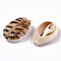 Printed Natural Cowrie Shell Beads&nbsp;SHEL-S266-18