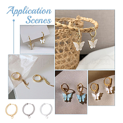 12Pcs 3 Colors 201 Stainless Steel Huggie Hoop Earrings Findings&nbsp;FIND-DC0005-89