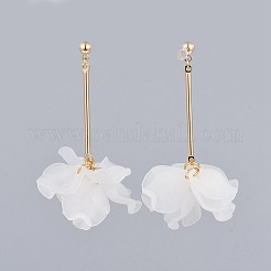 Petal Transparent Acrylic Dangle Stud Earrings&nbsp;EJEW-JE03311-03