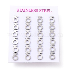 Tarnish Resistant 304 Stainless Steel Greek Alphabet Stud Earrings&nbsp;STAS-D007-07P-05