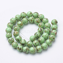 Assembled Synthetic Turquoise and Shell Beads Strands&nbsp;G-S212-8mm-07