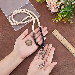 Wood & Flower Amazonite Beads Dress Zipper Helper&nbsp;HJEW-PH01973
