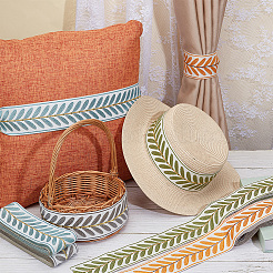 20M 4 Colors Polyester Jacquard Ribbons&nbsp;SRIB-OC0001-09