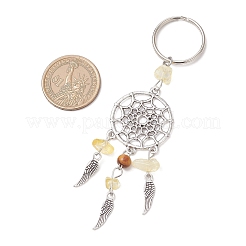 Natural Citrine & Wood Beads Keychains&nbsp;KEYC-JKC01279