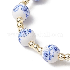 Electroplate Non-magnetic Synthetic Hematite Round Bead Strecth Bracelets for Women&nbsp;BJEW-JB11600-01
