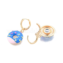 Enamel Donut Dangle Leverback Earrings&nbsp;EJEW-N012-101