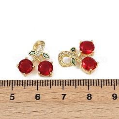 Brass Micro Pave Cubic Zirconia Pendants&nbsp;KK-C093-22G