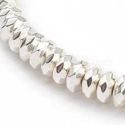 3Pcs 3 Colors Electroplate Non-magnetic Synthetic Hematite Beads Stretch Bracelets Sets&nbsp;BJEW-JB05930