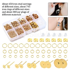 DIY Iron Stud Earring & Ear Nuts & Jump Rings Jewelry Making Findings Kits&nbsp;DIY-YW0010-57