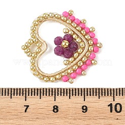 Natural Ruby Faceted Round Beaded Copper Wire Wrapped Pendants&nbsp;PALLOY-MZ01400-01
