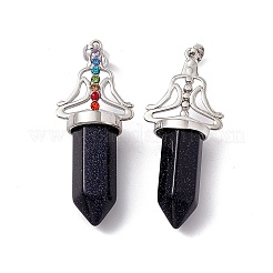 Synthetic Blue Goldstone Big Pointed Pendants&nbsp;G-I342-01P-08