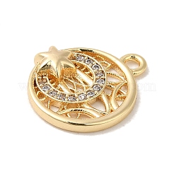 Brass Micro Pave Cubic Zirconia Charms&nbsp;KK-D071-02G