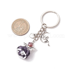 Glass & Tibetan Style Alloy Keychain&nbsp;KEYC-MZ00037-06