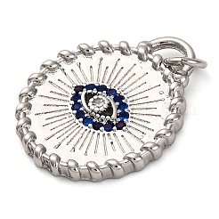 Brass Micro Pave Cubic Zirconia Pendants&nbsp;KK-K339-09P