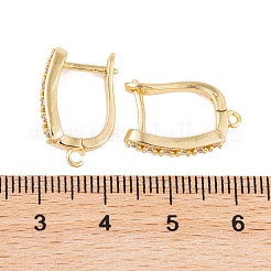 Rack Plating Brass Cubic Zirconia Hoop Earring Findings&nbsp;KK-S374-04G-04