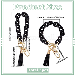 2Pcs Acrylic Cable Chain Bracelet Pendant Decorations&nbsp;AJEW-SC0003-71F
