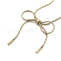 304 Stainless Steel Round Snake Chain Bowknot Pendant Necklaces for Women&nbsp;LS-NJEW-Z050-01G-01
