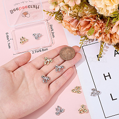 12Pcs 2 Colors Brass Micro Pave Clear Cubic Zirconia Pendants&nbsp;KK-BBC0015-63