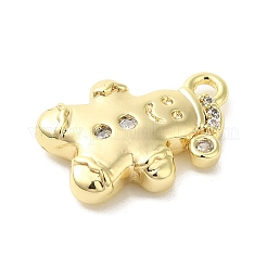 Brass Micro Pave Cubic Zirconia Charms&nbsp;KK-P278-10G