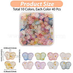 400Pcs 10 Colors Gradient Color Transparent Acrylic Beads&nbsp;OACR-PA0001-36