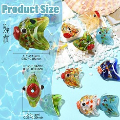6Pcs 6 Colors Handmade Lampwork Beads&nbsp;LAMP-YW0004-24