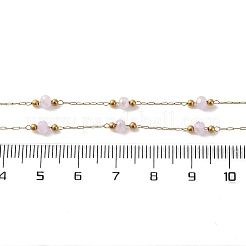 304 Stainless Steel & Glass Link Chain Necklaces&nbsp;NJEW-U026-22G