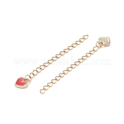 304 Stainless Steel Chain Extenders with Heart Alloy Enamel Charm&nbsp;FIND-JF00096